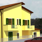 Rendering Progetto di fabbricato plurifamiliare a Santo Stefano di Magra