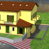 Rendering Progetto di fabbricato plurifamiliare a Santo Stefano di Magra