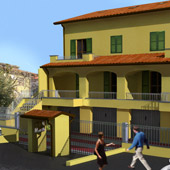 Rendering Progetto di fabbricato plurifamiliare a Santo Stefano di Magra