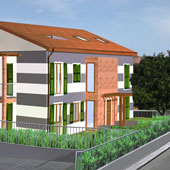 Rendering del progetto di un fabbricato plurifamiliare a Sarzana