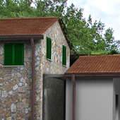 Progetto di recupero ad Ortonovo (SP), render